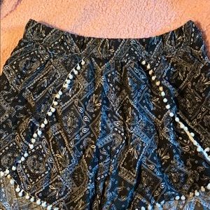 Flowy Black Bandana Shorts